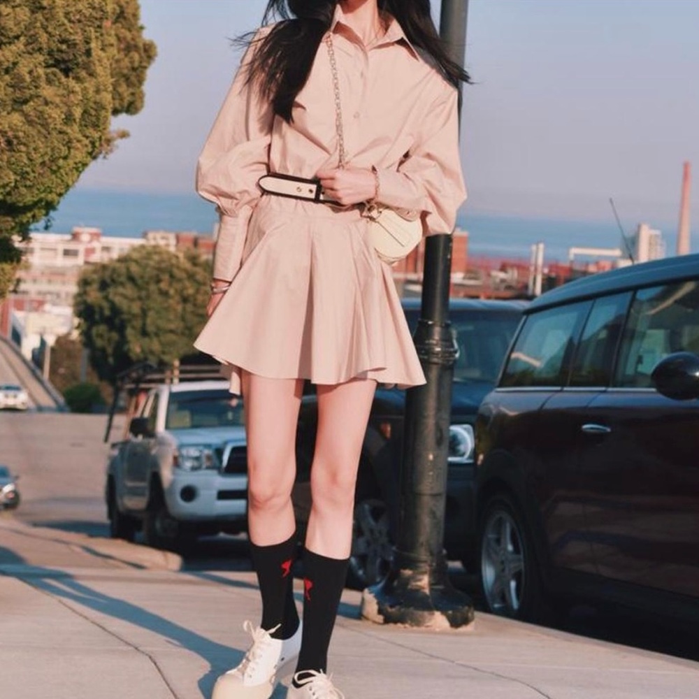 H&M beige button up dress